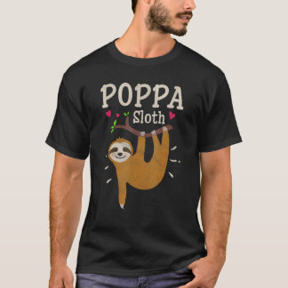 Mens Sloth Graphic Humor Zoo Animal Poppa T-Shirt