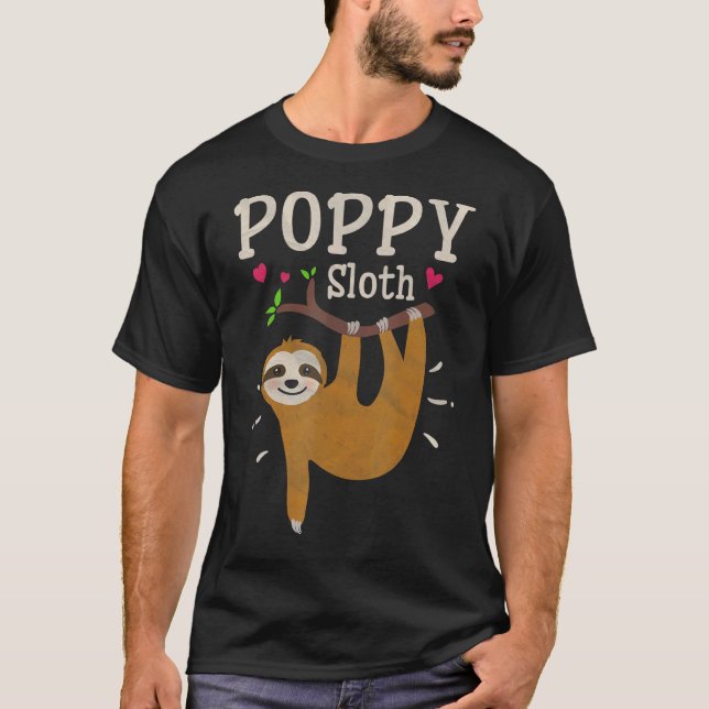 Mens   Sloth Graphic Humor Zoo Animal   Poppy T-Shirt (Front)