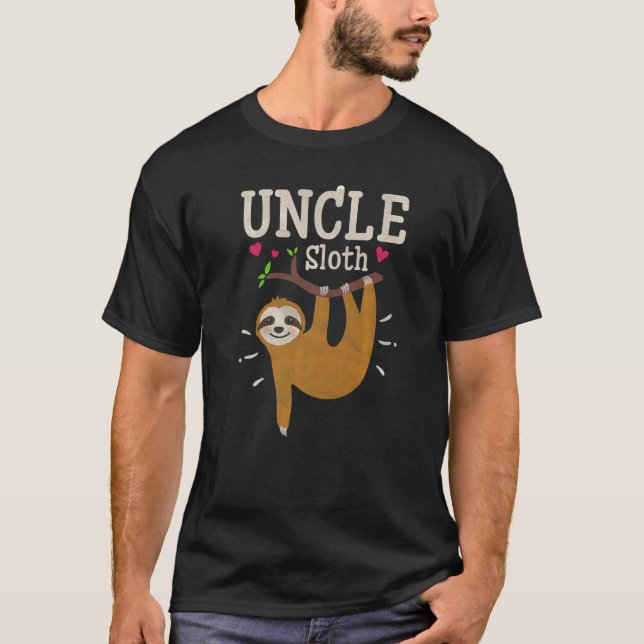 Mens  Sloth Graphic Humor Zoo Animal  Uncle T-Shirt (Front)