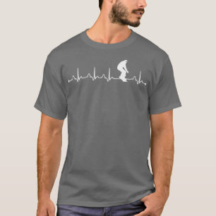 Mens Snowboarding Heartbeat EKG Pulse Snowboarder T-Shirt