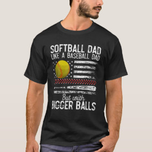 Mens Softball Dad Like A Baseball Dad Definition F T-Shirt
