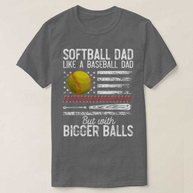Mens Softball Dad Like A Baseball Dad Definition F T-Shirt (Design Front)