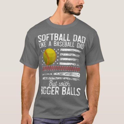 Mens Softball Dad Like A Baseball Dad Definition F T_Shirt