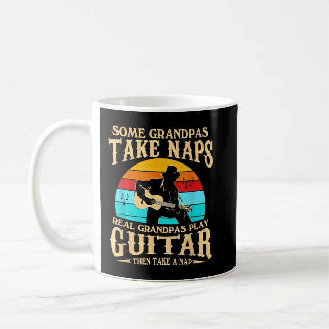 Mens Some Grandpa Take Naps Real Grandpas Play Gui Coffee Mug (Left)