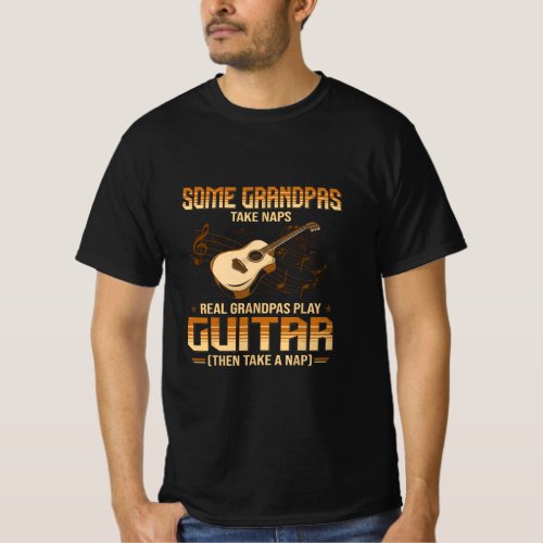 Mens Some Grandpa Take Naps Real Grandpas Play Gui T_Shirt