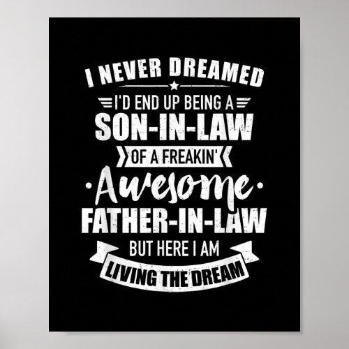 Mens Son in law of awesome father in law  Poster