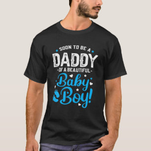 Mens Soon To Be A Daddy Of A Baby Boy New Dad Expe T-Shirt