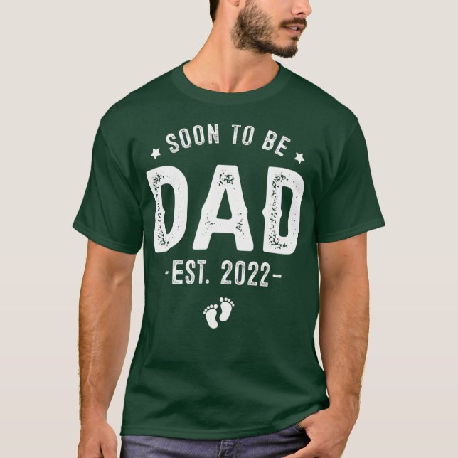 Mens Soon To Be Dad 2022 Promoted to Daddy Baby T-Shirt (Front)