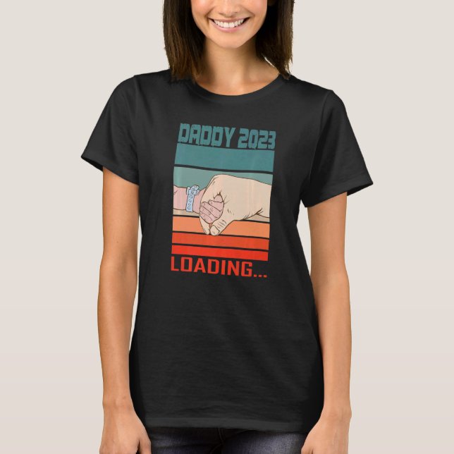 Mens Soon to Be Daddy 2023 Loading Expectant Dad T T-Shirt (Front)