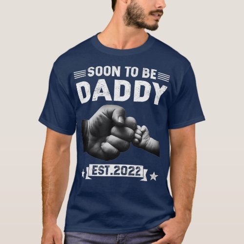 Mens Soon To Be Daddy Est 2022 Retro Fathers Day 2 T_Shirt