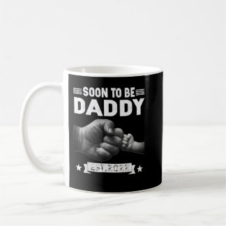 Mens Soon To Be Daddy Est.2022 Retro Fathers Day N Coffee Mug