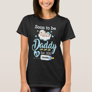Mens Soon To Be Daddy Est 2023 Baby Pregnancy Anno T-Shirt