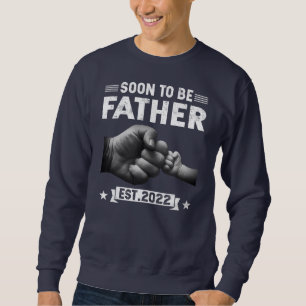 Mens Soon To Be Father Est 2022 Retro First Dad Sweatshirt