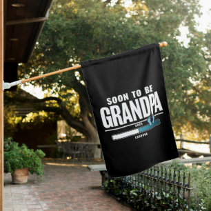 Mens Soon To Be Grandpa EST. 2025 New Grandpa House Flag