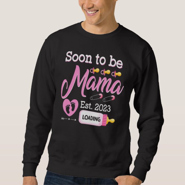 Mens Soon To Be Mama 2023 First Time Mom Pregnancy Sweatshirt (Front)