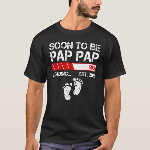 Mens Soon To Be Pap Pap Est 2023 For Men New Papa T_Shirt