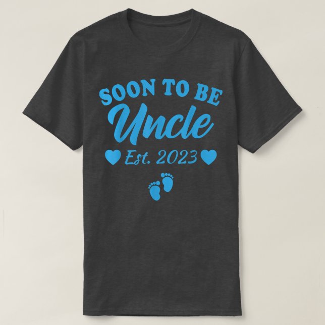 Mens Soon To Be Uncle 2023 Pregnancy Announcement  T-Shirt (Design Front)