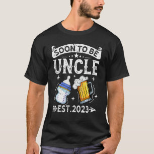 Mens  Soon To Be Uncle 2023 Vintage Retro New Dad T-Shirt