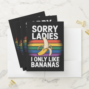 Mens Sorry Girl I Like Bananas Funny Pocket Folder