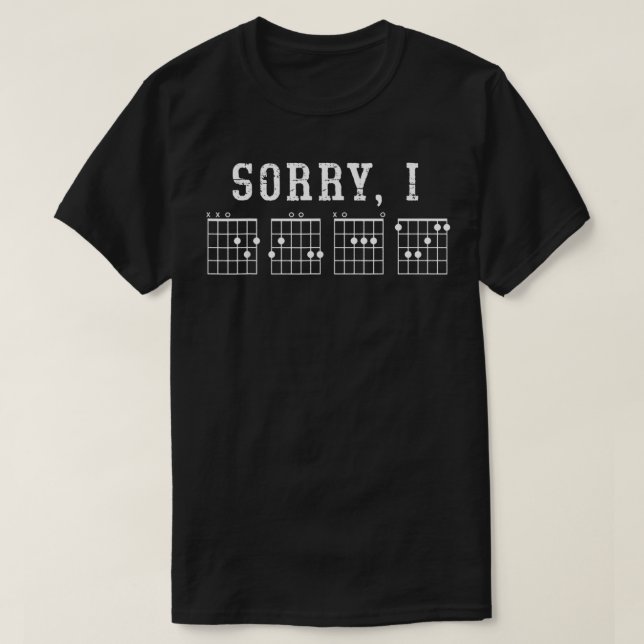 Mens Sorry IDGAF Hidden Message Guitar Chords Musi T-Shirt (Design Front)