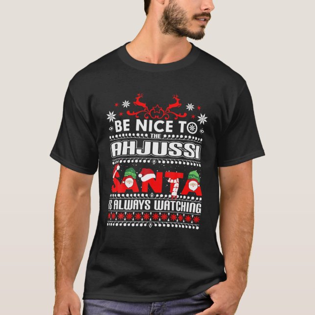 Men's South Korea Gift Ugly Christmas Korean Ahjus T-Shirt (Front)