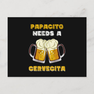 Mens Spanglish Latino Cerveza Beer Papacito Funny Postcard