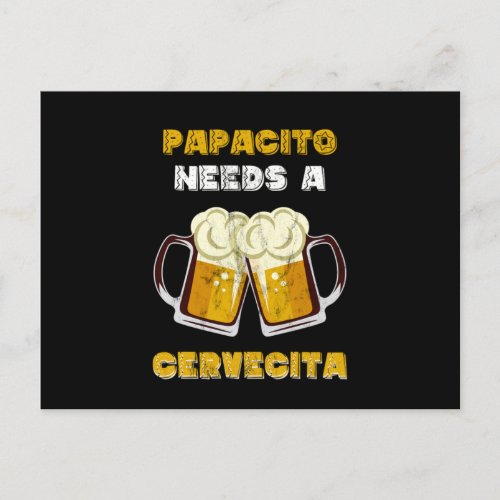 Mens Spanglish Latino Cerveza Beer Papacito Funny  Postcard