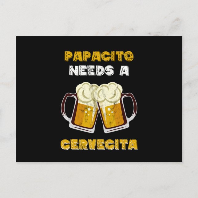Mens Spanglish Latino Cerveza Beer Papacito Funny  Postcard (Front)