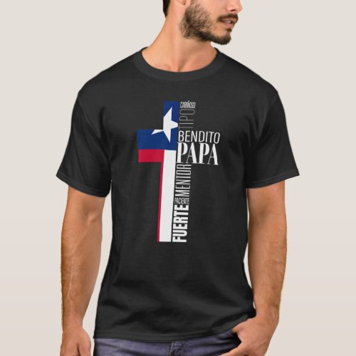 Mens Spanish Christian Fathers Day Dad Dia Del Pad T_Shirt