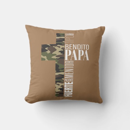 Mens Spanish Christian Gifts Dad Dia Del Padre Throw Pillow