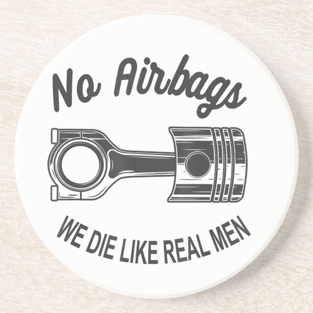 Mens Speed Racing Sports Car No Airbags - We Die L Coaster (Front)