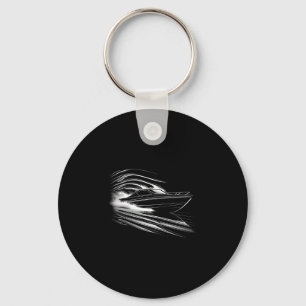 Mens speedboat boat race captain water sports keychain