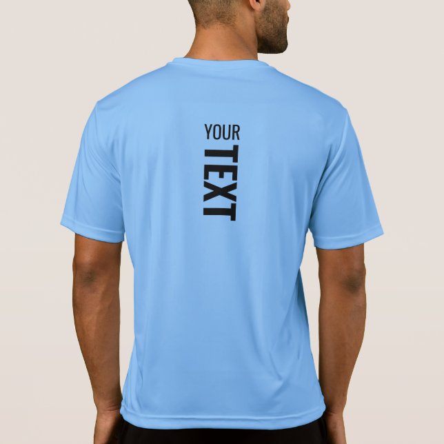 Mens Sport Activewear Back Print Carolina Blue T-Shirt (Back)