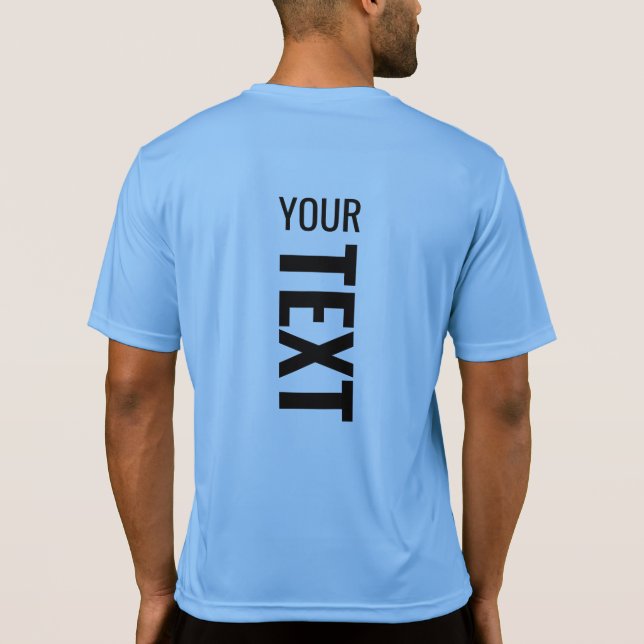 Mens Sport Activewear Back Side Print Blue T-Shirt (Back)