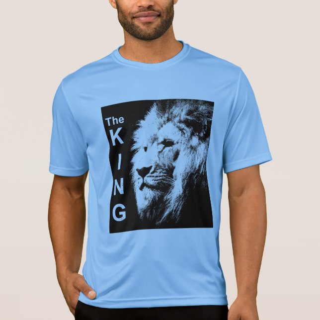 Mens Sport-Tek Competitor Lion Carolina Blue King T-Shirt (Front)