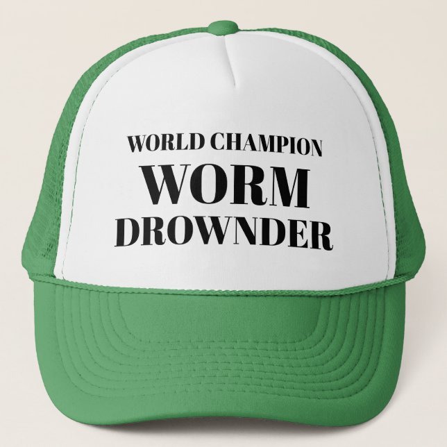 Men's Sportswear Fishing WORM DROWNDER Lucky Trucker Hat (Front)