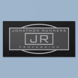 Men's Sporty Geometric Dark Greys & Black  Door Sign