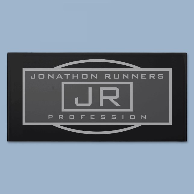 Men's Sporty Geometric Dark Greys & Black  Door Sign (Creator Uploaded)