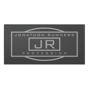 Men's Sporty Geometric Grey & Dark Greys Door Sign