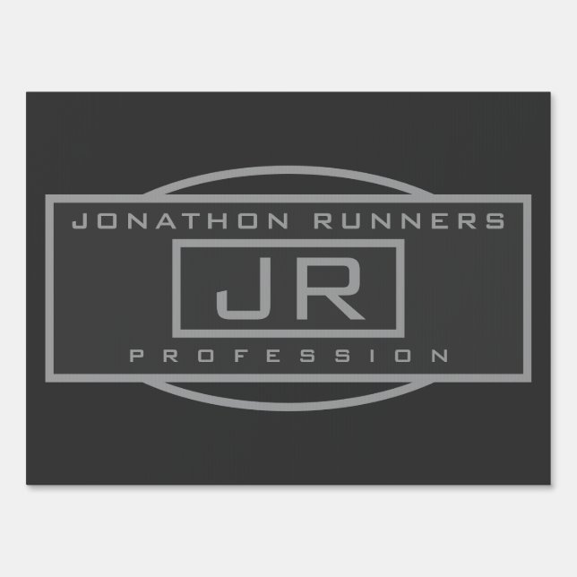 Men's Sporty Geometric Grey & Dark Greys Sign (Front)