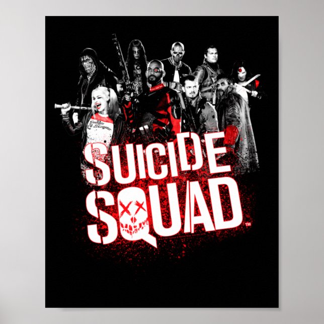 Mens Squad Squad Splatter Black Performance Poster (Front)