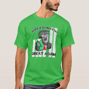 Mens St Patricks Day Beer Drinking American Flag D T-Shirt