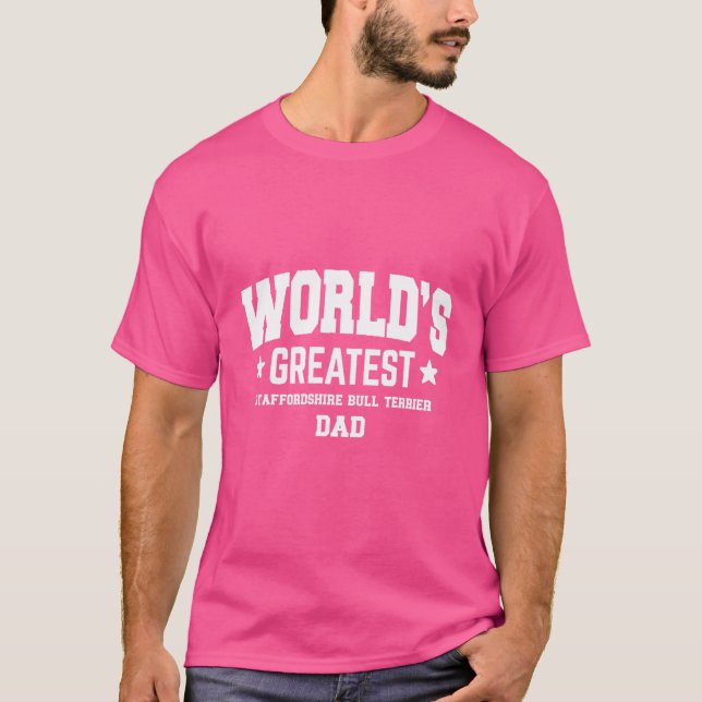 Mens Staffordshire Bull Terrier Dog Dad   Pet Them T-Shirt (Front)
