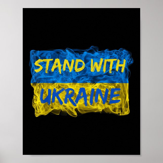 Mens Stand With Ukraine, Ukrainian Flag, Solidarit Poster (Front)