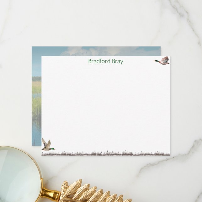 Men's Stationary Thank You Card (Front/Back In Situ)