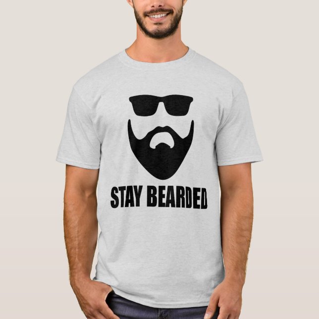 Men's Stay Bearded Beard T Shirt (Front)