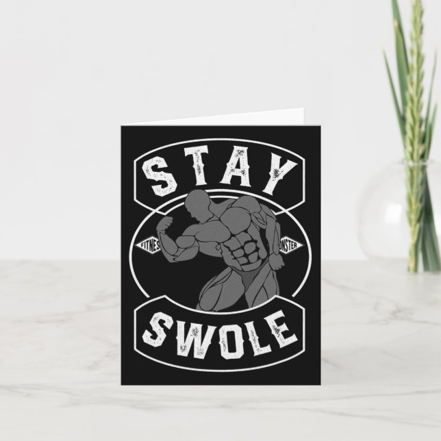 Mens Stay Swole Bodybuilding Fan Gift  Card (Front)