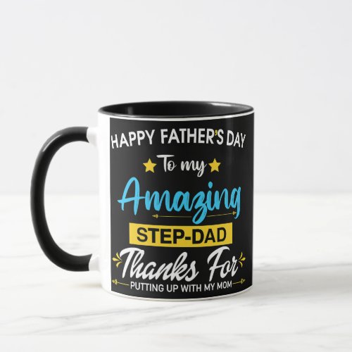Mens Step Dad Fathers Day Funny Vintage  Mug
