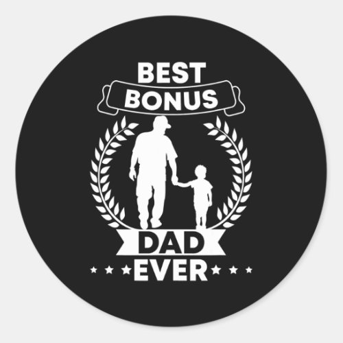 Mens Stepdad Son Fathers Day Best bonus dad Boy Classic Round Sticker