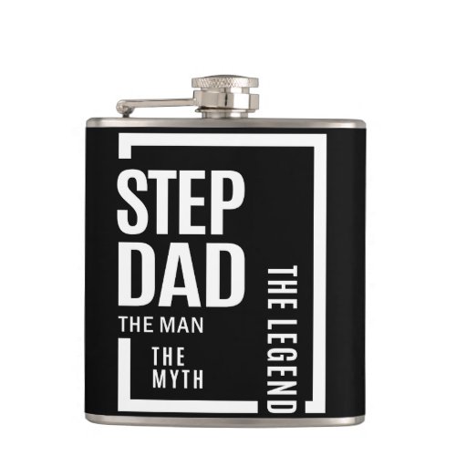 Mens Stepdad The Man The Myth The Legend Gift Flask